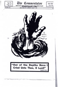 During his stay in the United States, Rabbi Bar- Ilan tried to inspire American Jews to push for the rescue of Jews in Nazi Europe. The March 4, 1943 issue of the Yeshiva University student newspaper The Commentator was devoted to the plight of Europe's Jews. Courtesy of the David S. Wyman Institute for Holocaust Studies 