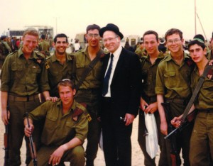 Rav Lichtenstein with some of his students. Courtesy of  Yeshivat Har Etzion