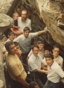 On a hike with his beloved campers in Camp Agudah, circa 1980.